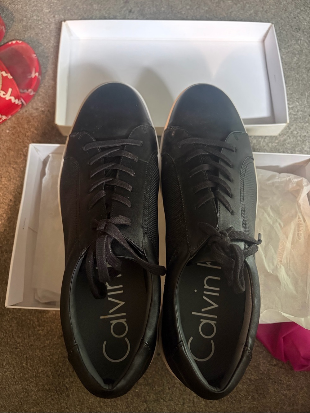 Calvin Klein Black Low-Top Lace-Up Sneakers